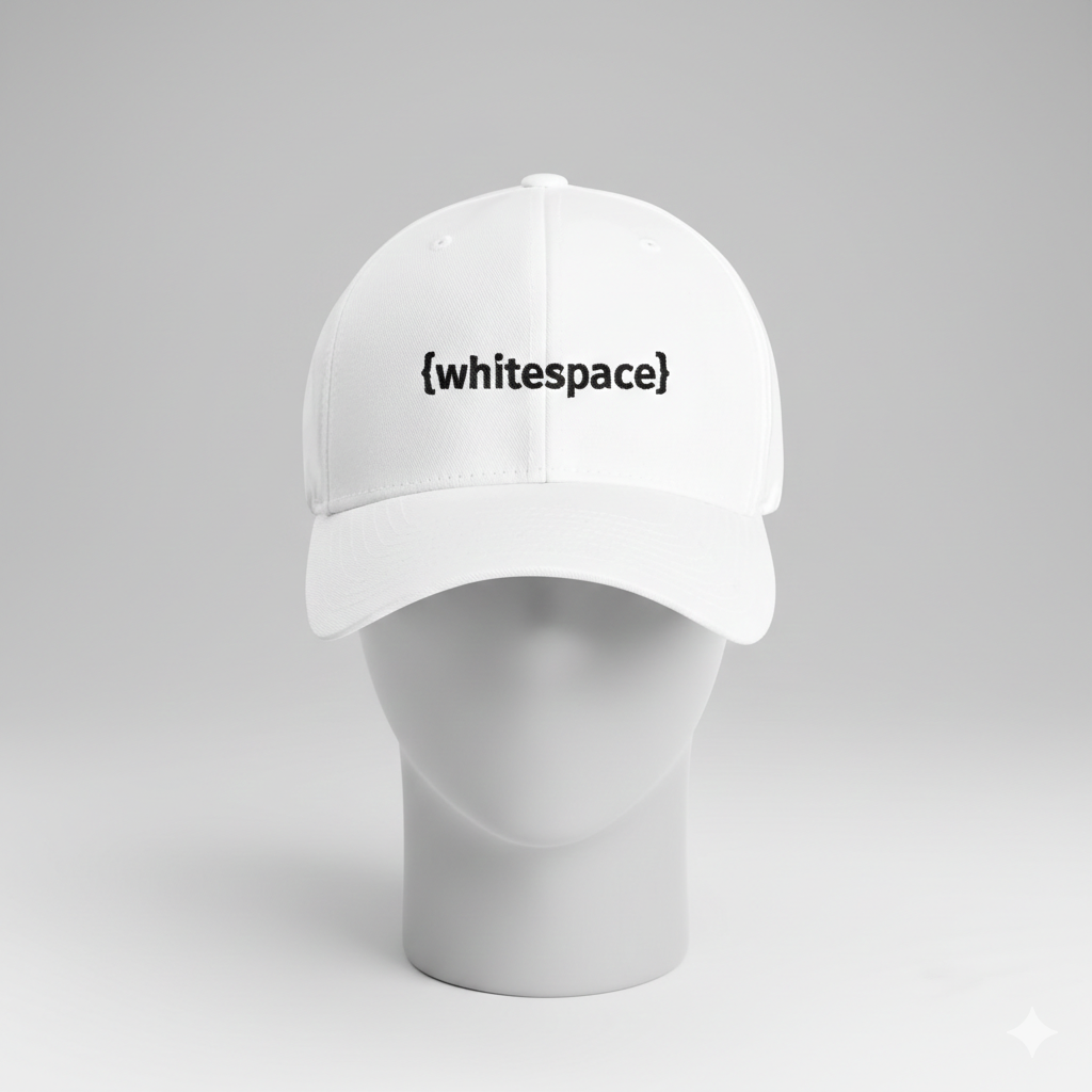 The {whitespace} Hero Flexfit Hat – Understated Confidence (Embroidered)
